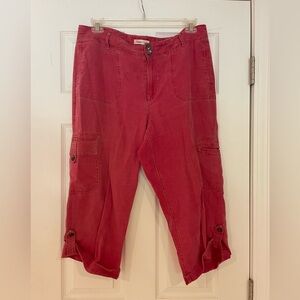 COLDWATER CREEK CROPPED CARGO PANTS IN SALMON